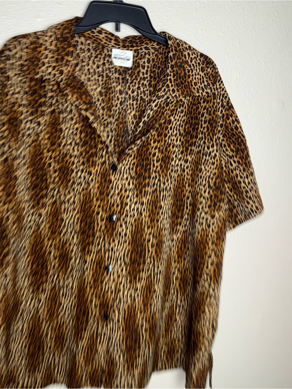 Vintage Bentley Plus Leopard Print Button-Up Shirt